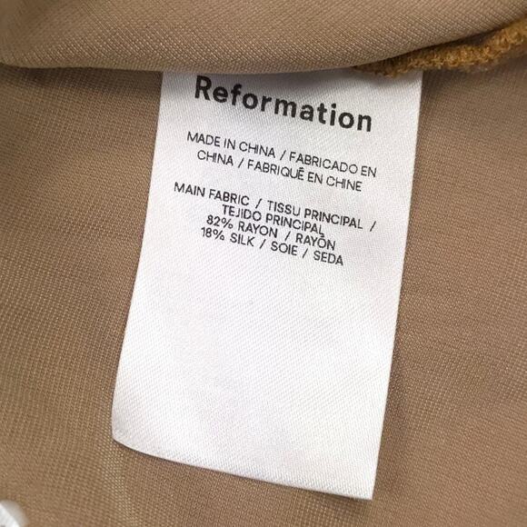 Reformation Brisbane Velvet Slip Mini Dress in Gold - Picture 9 of 11